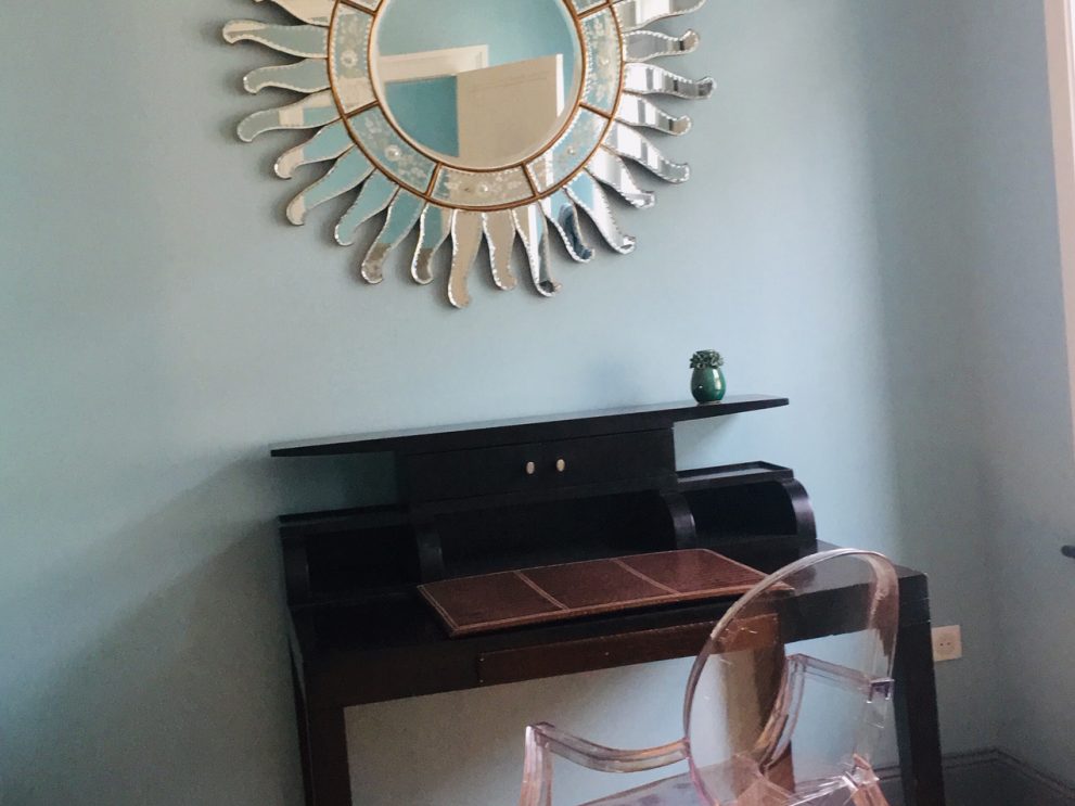 bureau chambre turquoise