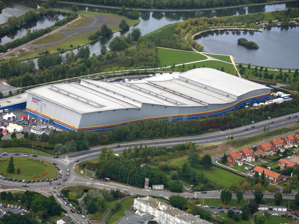 vue aérienne bâtiment Gayant Expo Douai