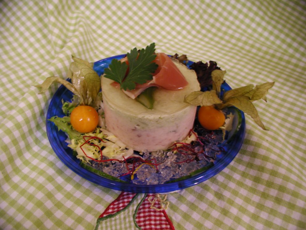 entremet de jambon d'Aoste aux asperges