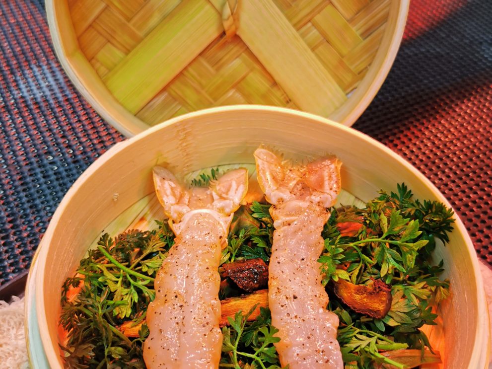 Langoustine en panier vapeur TABLE DES ECHEVINS